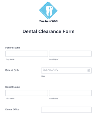 Dental Clearance Form