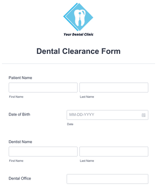 Dental Clearance Form