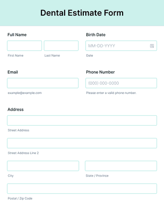 Dental Estimate Form Template | Jotform