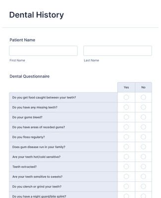 Dental History Form Template | Jotform