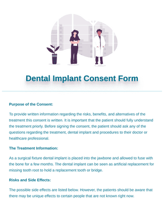Form Templates: Dental Implant Consent Form
