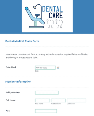 Dental Medical Claim Form Template | Jotform