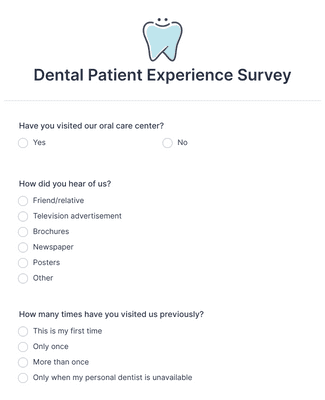 Form Templates: Dental Patient Experience Survey