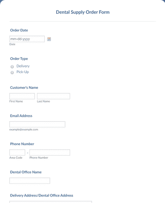 Dental Supply Order Form