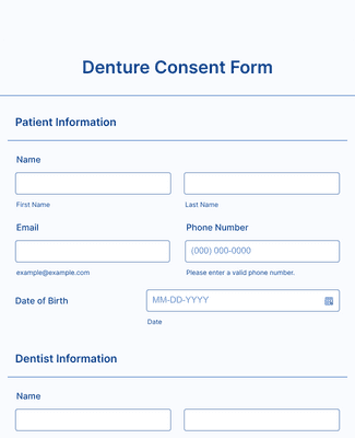Form Templates: Denture Consent Form