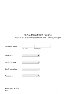 Form Templates: Department Report Form