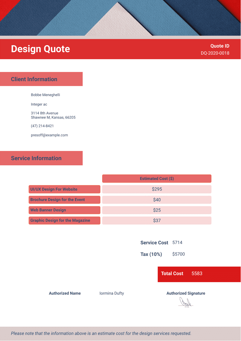 Quote Files Graphic Design Quote Template - PDF Templates | Jotform