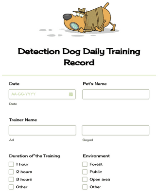 Detection Dog Daily Training Record Form