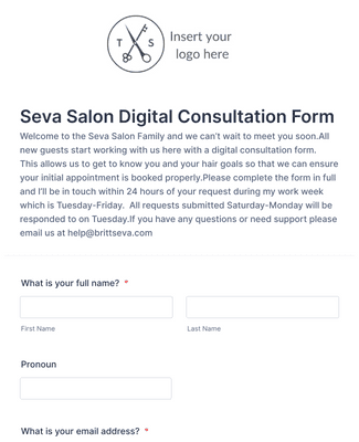 Form Templates: Thrivers Society Digital Consultation Template