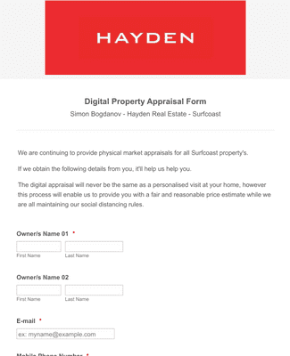 Digital Property Appraisal Form Template Jotform