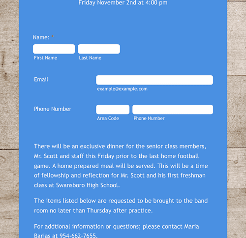 Dinner Event Donation Form Template | Jotform