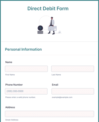 Direct Debit Form Template Jotform