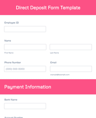 direct deposit form template