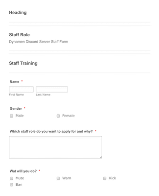 Discord Staff Application Form Template Jotform