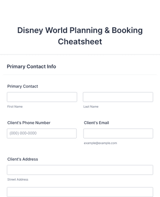 Disney World Planning and Booking Cheatsheet
