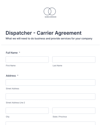 Form Templates: Dispatcher Carrier Agreement