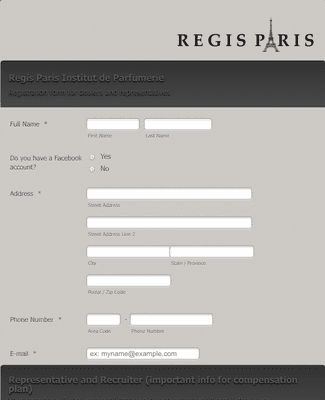 Form Templates: Distributor Registration Form