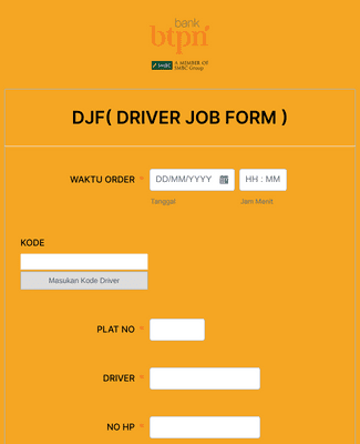 DJF( DRIVER JOB FORM )