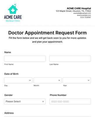 Form Templates: Online Doctor Appointment Form