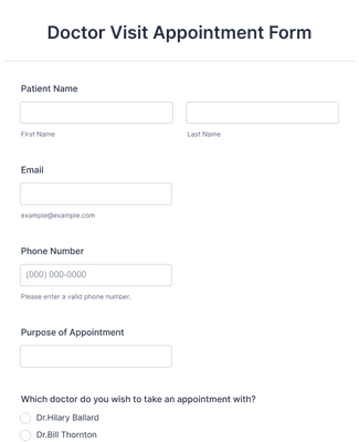 Doctor Visit Appointment Form Template 