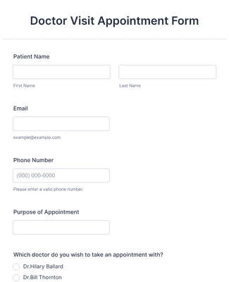 Doctor Visit Appointment Form Template | Jotform