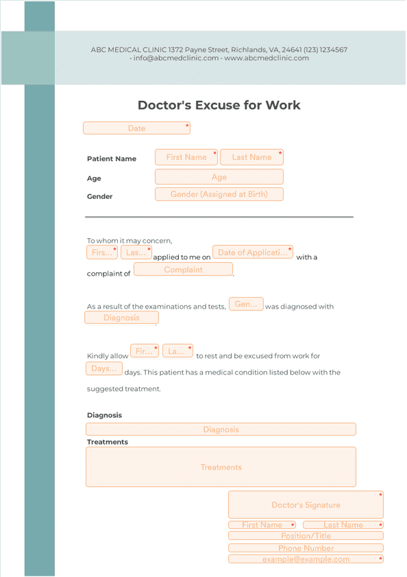 Doctors Excuse for Work