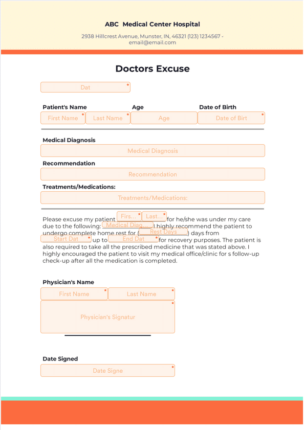 Doctors Excuse Template Sign Templates Jotform 2164