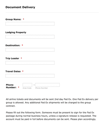 Document Delivery Form Template | JotForm