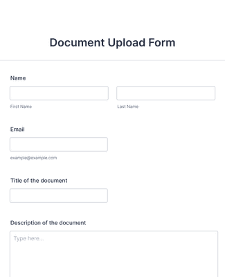 Form Templates: Document Upload Form