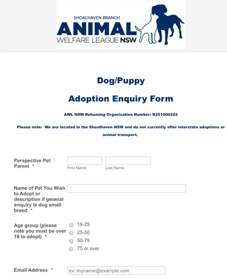 Dog Adoption Application Form Template | Jotform