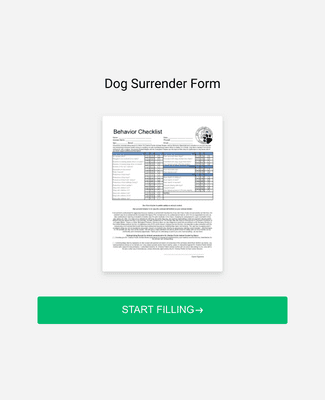 Dog Surrender Form Template JotForm