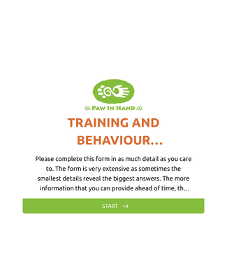 Form Templates: Dog Training And Behavior Questionnaire