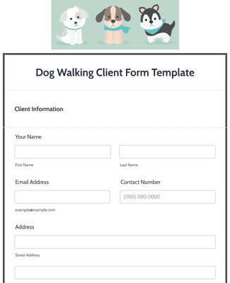 Dog Walking Client Form Template