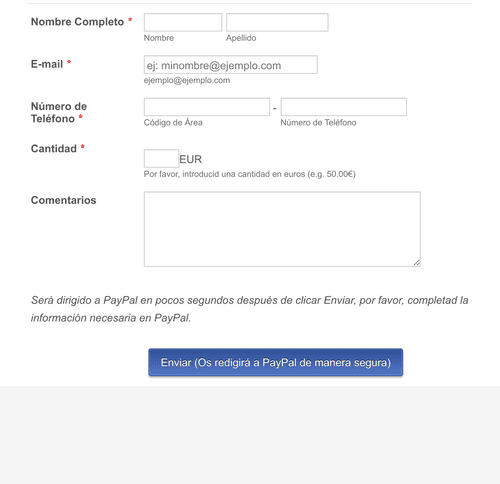 Form Templates: Donaciones De PayPal