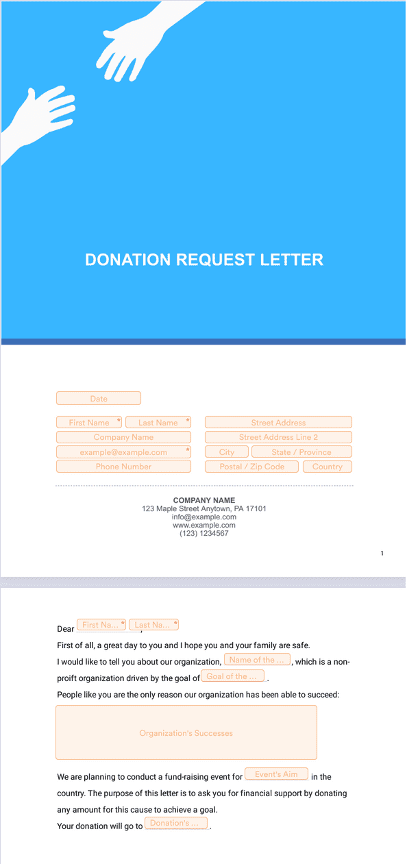 PDF Templates: Donation Request Letter Template