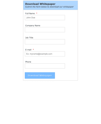 Form Templates: Download Whitepaper Form