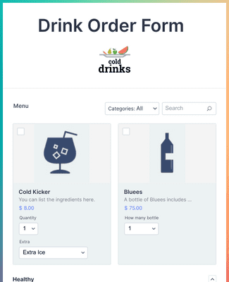 Drink Order Form
