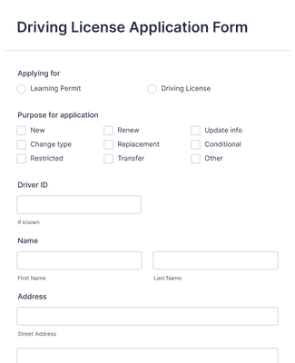 Driving School Application Form Template | Jotform