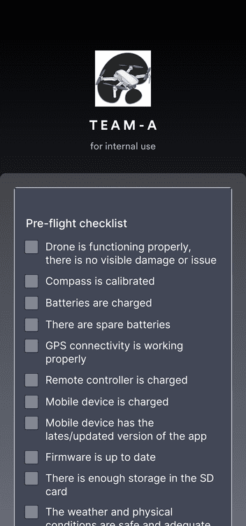 Drone Pre Flight Checklist App