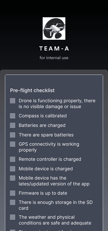 Drone Pre Flight Checklist App