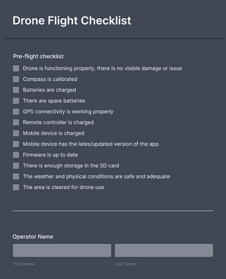 Drone Preflight Checklist Form Template | Jotform