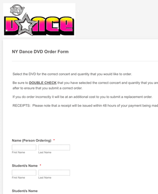 DVD Order Form 2018