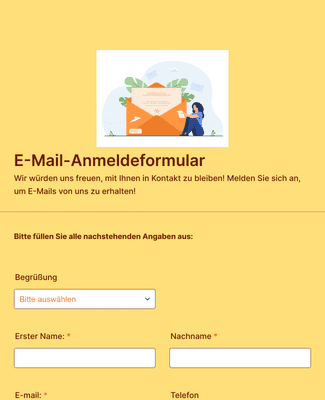 Form Templates: E Mail Anmeldeformular