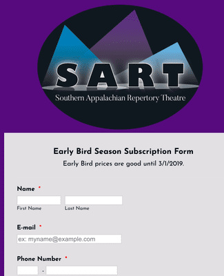 Form Templates: Early Bird Subscription Form