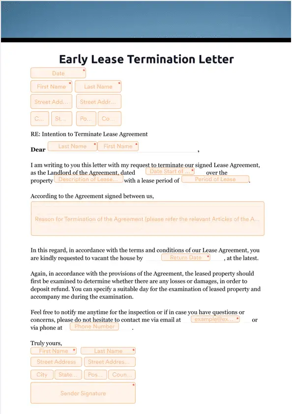 Early Lease Termination Letter