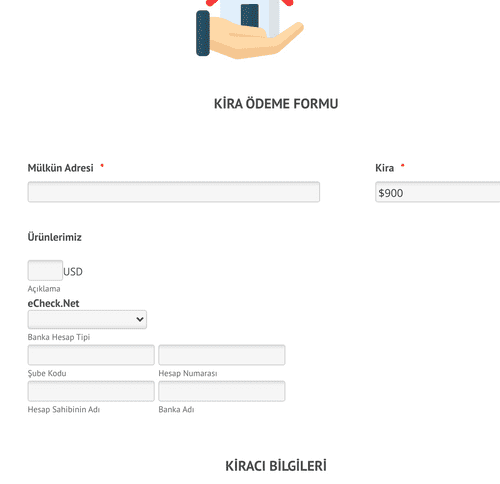 ECheck.Net Kira Ödeme Form Şablonu | Jotform