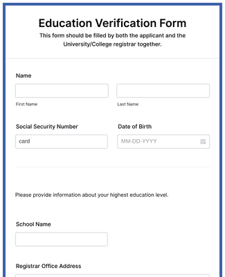 Education Verification Form Template | Jotform
