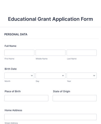 Form Templates: Educational Grant Application Form