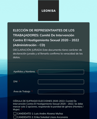 Form Templates: ELECCIÓN DE REPRESENTANTES DE LOS TRABAJADORES