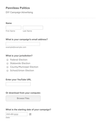 Election Advertising Request Form Template | Jotform